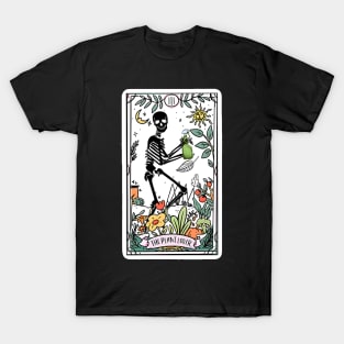 Skeleton Tarot Card, Plant Lover, Plant Mom, Botanical, Plant Lady, Garden Lovers T-Shirt